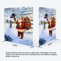 Lofaris Watercolor Snowman Santa Xmas Pillow Case Backdrop