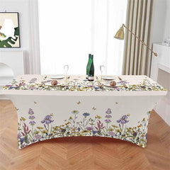 Lofaris Watercolor Spring Blossom Flower Stretch Table Cover