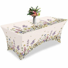 Lofaris Watercolor Spring Blossom Flower Stretch Table Cover