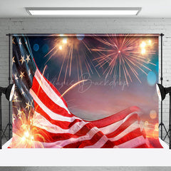 Lofaris Waving Usa Flag Bloom Sparkle Celebrates Backdrop