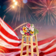 Lofaris Waving Usa Flag Bloom Sparkle Celebrates Backdrop