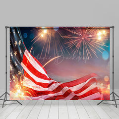 Lofaris Waving Usa Flag Bloom Sparkle Celebrates Backdrop