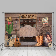 Lofaris Western Cowboy Saloon Wooden House Room Set Backdrop