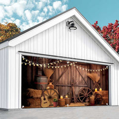 Lofaris Western Cowboy Style Wood Barn Garage Door Banner