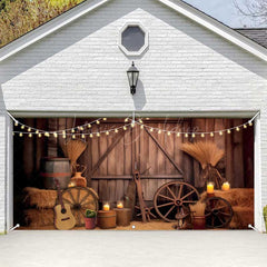 Lofaris Western Cowboy Style Wood Barn Garage Door Banner