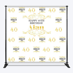 Lofaris White Aged To Perfection 40 Custom Birthday Backdrop