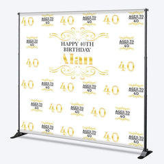 Lofaris White Aged To Perfection 40 Custom Birthday Backdrop