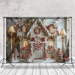 Lofaris White Candy House Xmas Tree Christmas Photo Backdrop