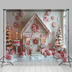 Lofaris White Christmas House Window Scene Room Set Backdrop