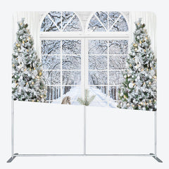 Lofaris White Christmas Trees Window Pillow Cover Backdrop