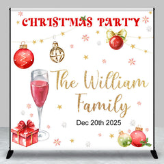 Lofaris White Custom Name Est Merry Christmas Party Backdrop