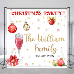 Lofaris White Custom Name Est Merry Christmas Party Backdrop