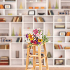 Lofaris White Display Cabinet Books Vase Household Backdrop