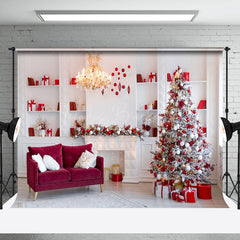 Lofaris White Elegant Closet Fireplace Christmas Backdrop