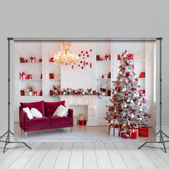 Lofaris White Elegant Closet Fireplace Christmas Backdrop