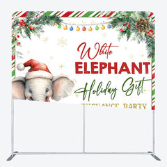 Lofaris White Elephant Gift Exchange Tension Fabric Backdrop