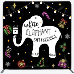 Lofaris White Elephant Gift Exchange Xmas Pillow Case Backdrop