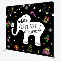 Lofaris White Elephant Gift Exchange Xmas Pillow Case Backdrop