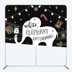 Lofaris White Elephant Gift Exchange Xmas Pillow Case Backdrop