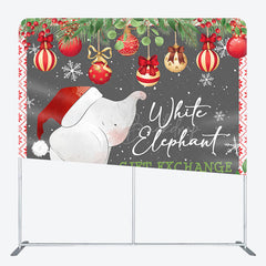 Lofaris White Elephant Gifts Exchange Pillow Case Backdrop