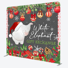 Lofaris White Elephant Gifts Exchange Pillow Case Backdrop