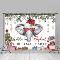 Lofaris White Elephant Gifts Plant Christmas Party Backdrop