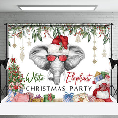 Lofaris White Elephant Gifts Plant Christmas Party Backdrop