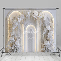 Lofaris White Fine Art Floral Arch Wedding Room Set Backdrop