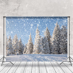 Lofaris White Forest Heavy Snow Sunshine Winter Backdrop