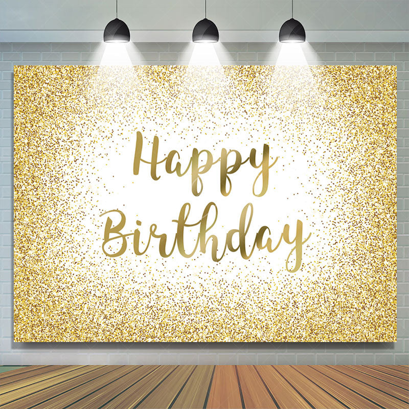 Lofaris White Gold Glitter Sparkle Birthday Party Backdrop