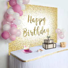 Lofaris White Gold Glitter Sparkle Birthday Party Backdrop