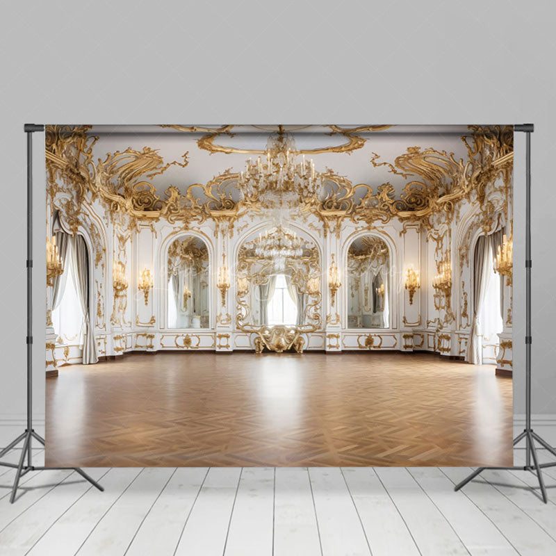 Lofaris White Gold Luxury Medieval Architecture Backdrop