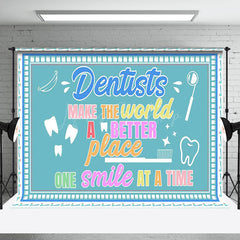 Lofaris White Green Thank Text Happy Dentists Day Backdrop