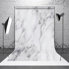 Lofaris White Grey Marbled Patterns Photo Booth Backdrop