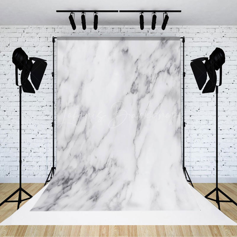 Lofaris White Grey Marbled Patterns Photo Booth Backdrop