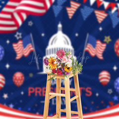 Lofaris White House Festive Usa Flag Presidents Day Backdrop