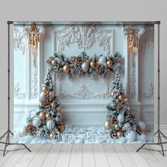 Lofaris White Luxury Fireplace Christmas Room Set Backdrop