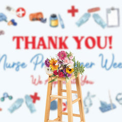 Lofaris White Nurse Practitioner Week Thank You Backdrop