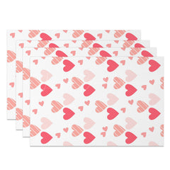 Lofaris White Pink Hearts Valentines Day Set Of 4 Placemats