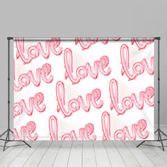 Lofaris White Pink Love Valentines Day Room Set Backdrop