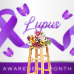 Lofaris White Purple Butterfly Lupus Awareness Month Backdrop