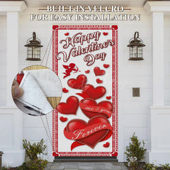 Lofaris White Red Hearts Happy Valentines Day Door Cover