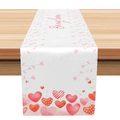 Lofaris White Red Hearts Romantic Be My Lover Table Runner