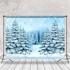 Lofaris White Snowflake Pine Forest Winter Photo Backdrop