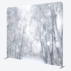 Lofaris White Snowy Nature Forest Scene Christmas Backdrop