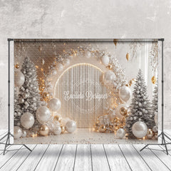 Lofaris White Snowy Trees Balloons Christmas Photo Backdrop