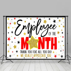 Lofaris White Stars Employee of The Month Thank You Backdrop