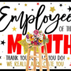 Lofaris White Stars Employee of The Month Thank You Backdrop