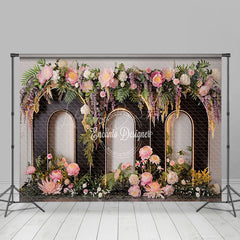 Lofaris White Wall Arch Floral Greenery Wedding Backdrop