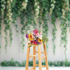 Lofaris White Wall Greenery Ivy Floral Spring Photo Backdrop